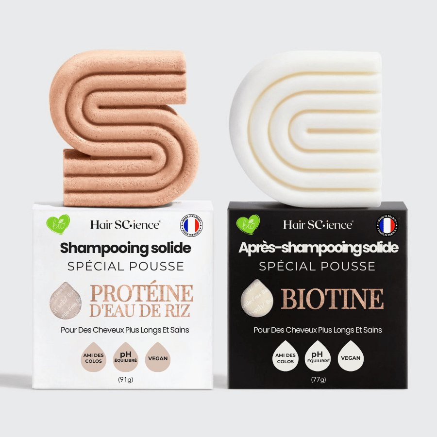 Cure à la protéine d'eau de riz et la biotine